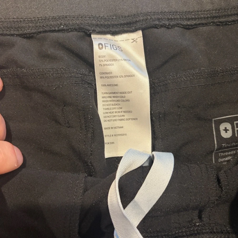 Figs Men's Small Scrub Pants Black - Picture 3 of 7